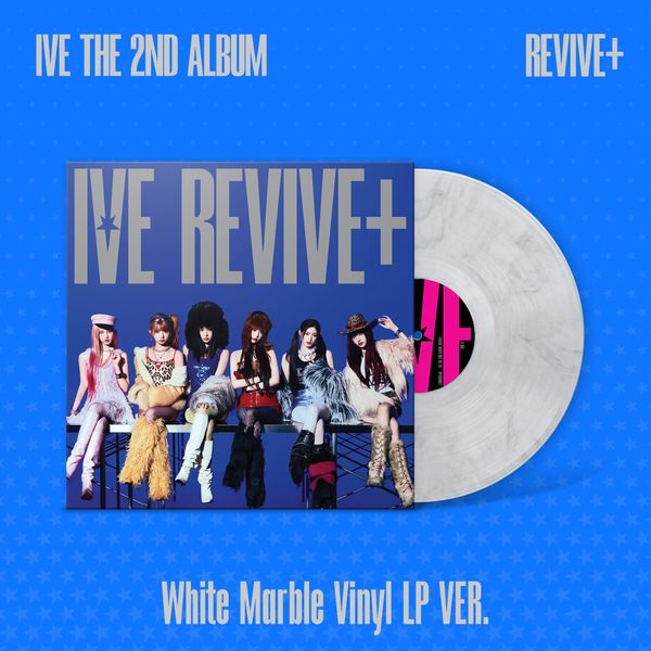 【預購】IVE - 正規二輯[REVIVE+] White Marble Vinyl LP Ver.黑膠（限量版）
